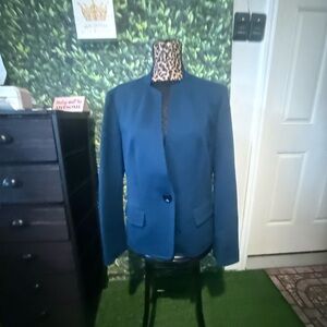 Women's Teal Single-Button Blazer - Classic Tailored Jacket p97